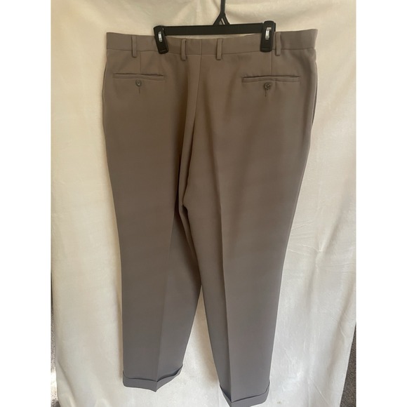 Ralph Ralph Lauren‎ 42 x 30 Beige Khaki Pleated Cuffed Mens Dress Pants - Picture 2 of 3